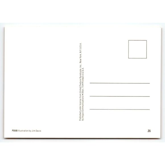 Vintage Garfield Birthday Postcard "Cut on Dotted Line Tape to Face" Mask Unused - Picture 2 of 2